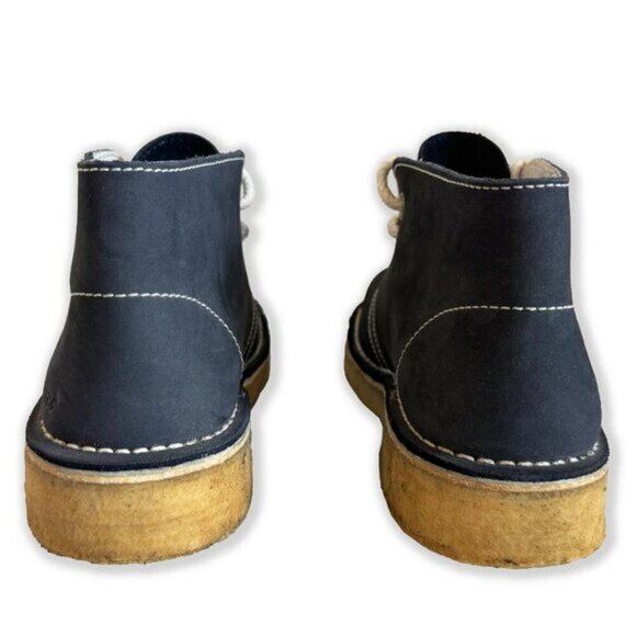 Kickers Navy Blue Nubuck Leather Ankle Desert Boots Back to School Fall Shoes - Picture 8 of 10